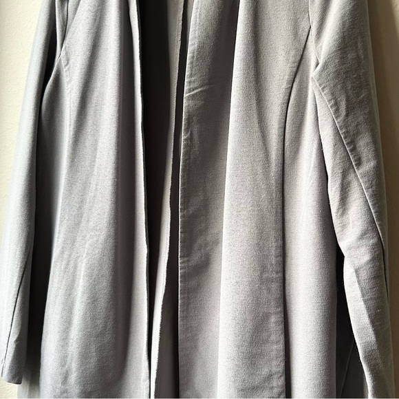 Eileen Fisher Zinc Grey Gray Lightweight Washable Stretch Crepe Long Jacket Sz M - Picture 6 of 14